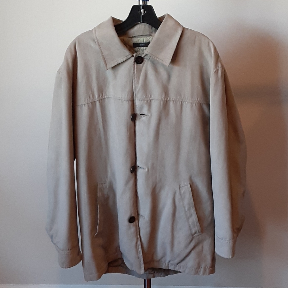 Mens Claiborne Faux Suede Jacket Tan